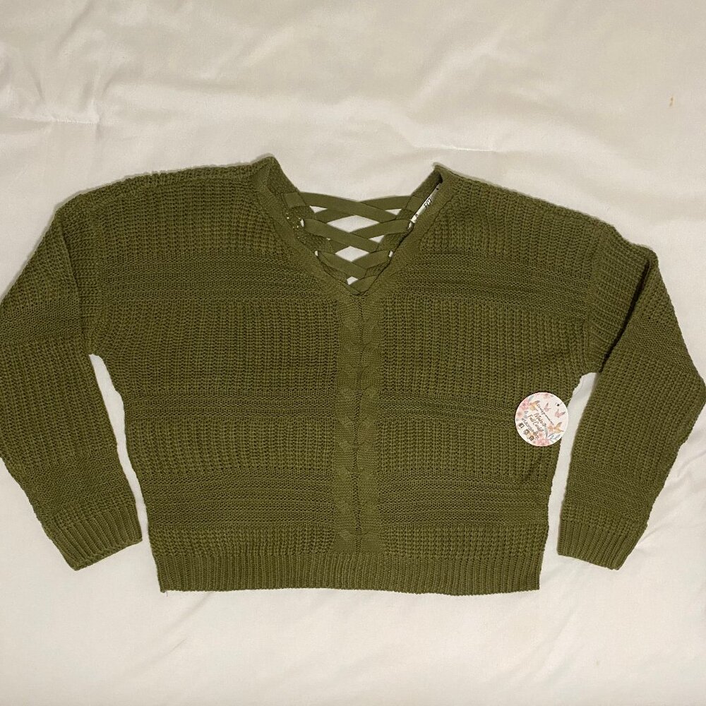 Made With Love by FCT Cropped Green Sweater